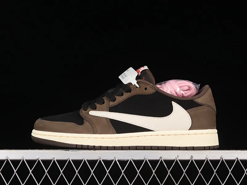 All categories Air Jordan Jordan series basketball shoes Air Jordan 1 Low LW version Travis Scott x Jordan 1 low AJ 1 OG barb reverse hook grimace low top CQ4277-001
